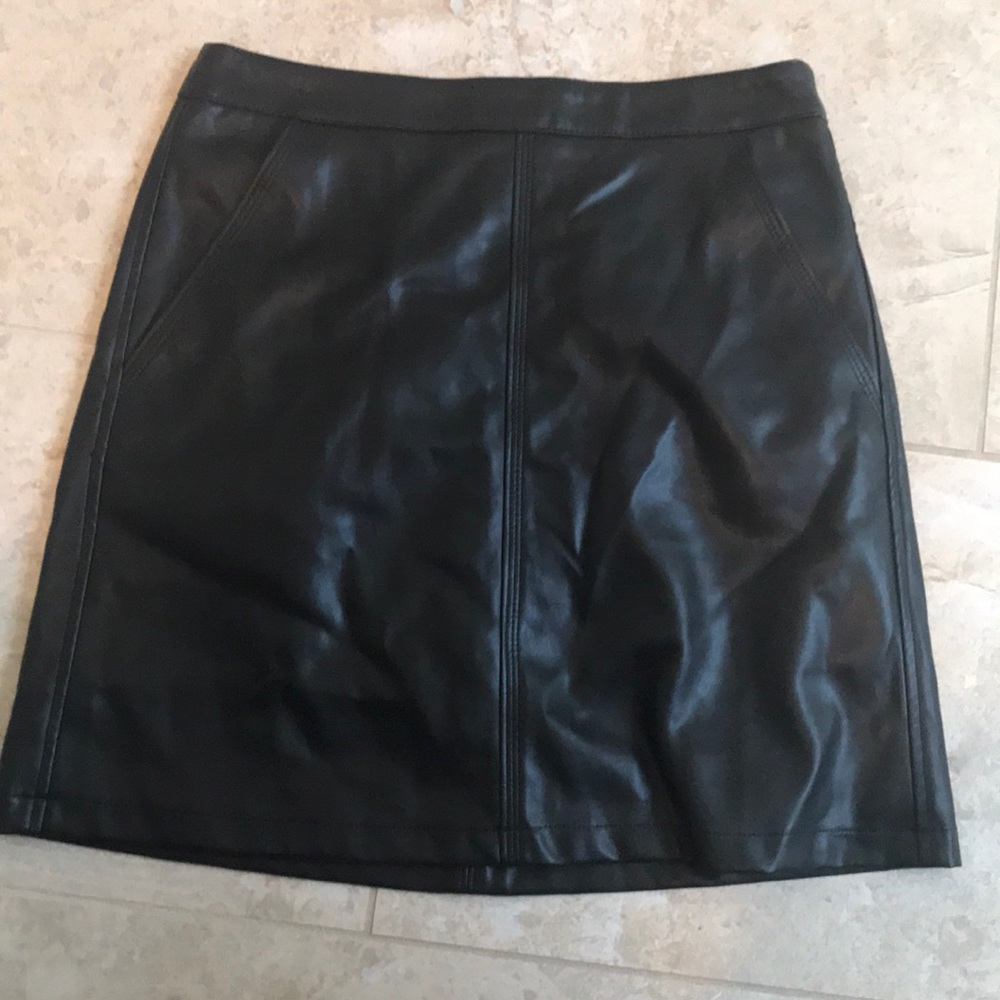 Black leather skirt